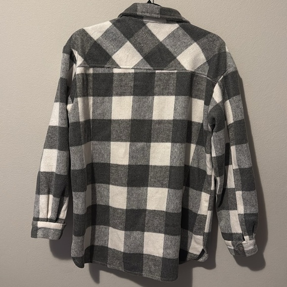 BB DAKOTA Buffalo Plaid Jacket Womens Sm Oversized Buttons Pockets Soft EUC - Picture 6 of 9